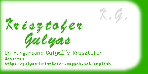 krisztofer gulyas business card